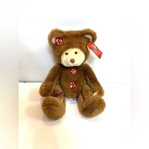 Russ Berrie Cookie Teddy Bear Gingerbread Man Christmas 9" Plush Stuffed Animal